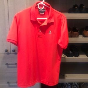 Neon pink men’s Psycho Bunny polo shirt (Size M)